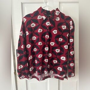 Uniqlo x Marimekko Lounge Flannel Pajama Set Womens Size S  Red Black Floral